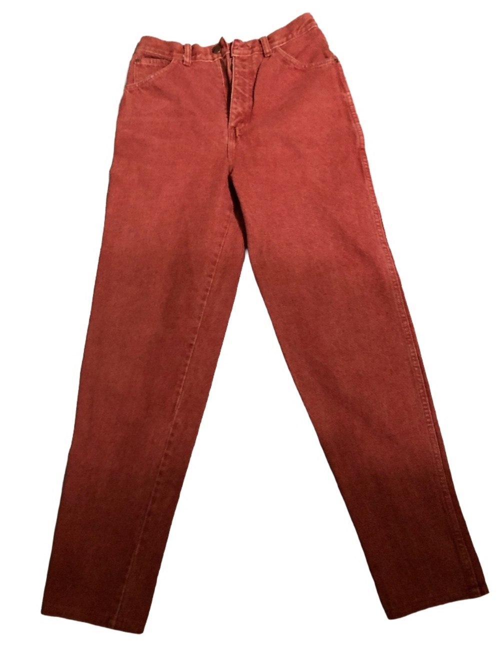 VTG 90s Lands' End High Waisted Tapered Leg Red Jeans Sz 10 (Fits Modern 26/27)